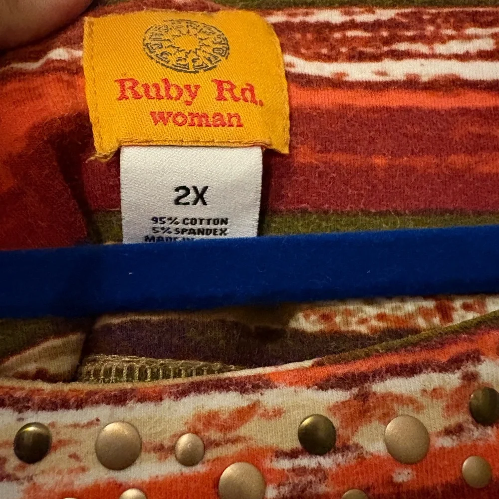 Ruby Rd. Multicolor Striped Long Sleeve Top - Picture 4 of 7
